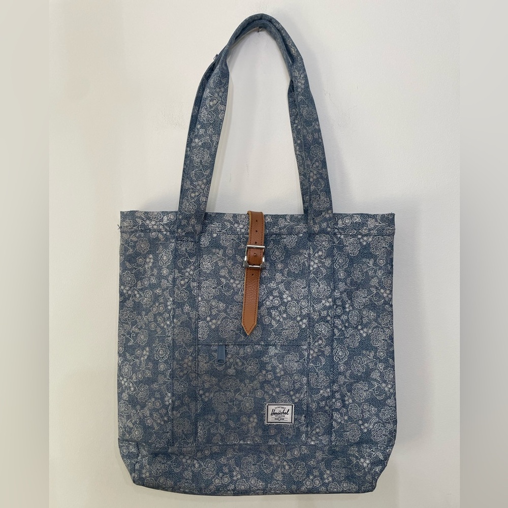 Herschel Supply Company Denim Blue Floral Tote